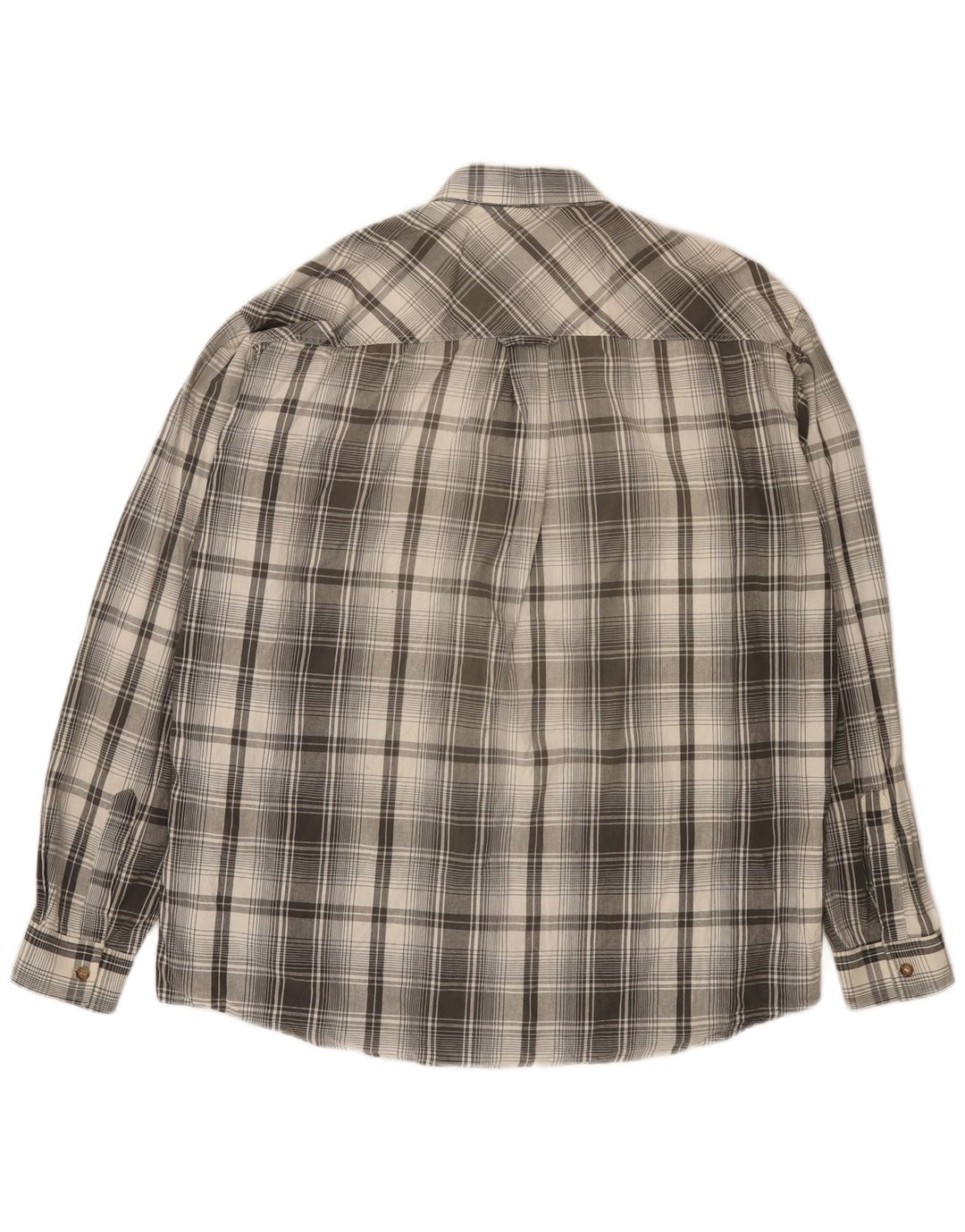 Camisa Marlboro Classics Hombre Grande Gris Cuadros Algodón