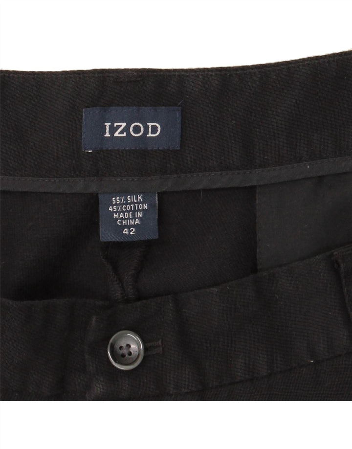 IZOD Mens Pegged Chino Shorts W42 2XL Black Silk Vintage Izod and Second-Hand Izod from Messina Hembry 