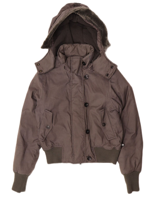 North Sails Veste bomber à capuche surdimensionnée pour femme UK 6 XS Gris