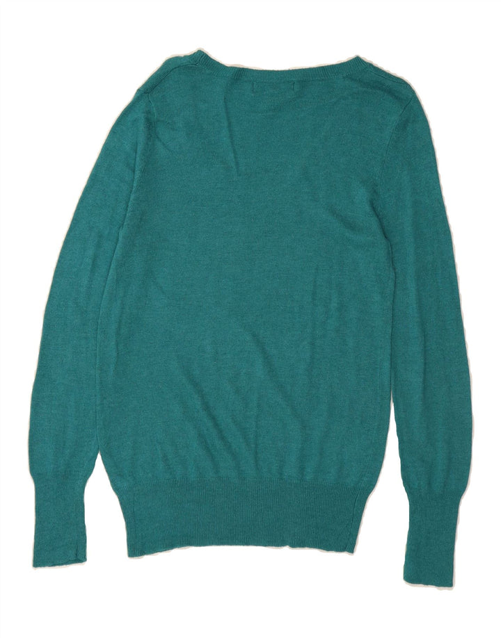 MOSSIMO Womens Boat Neck Jumper Sweater UK 12 Medium Green Nylon Vintage Mossimo and Second-Hand Mossimo from Messina Hembry 