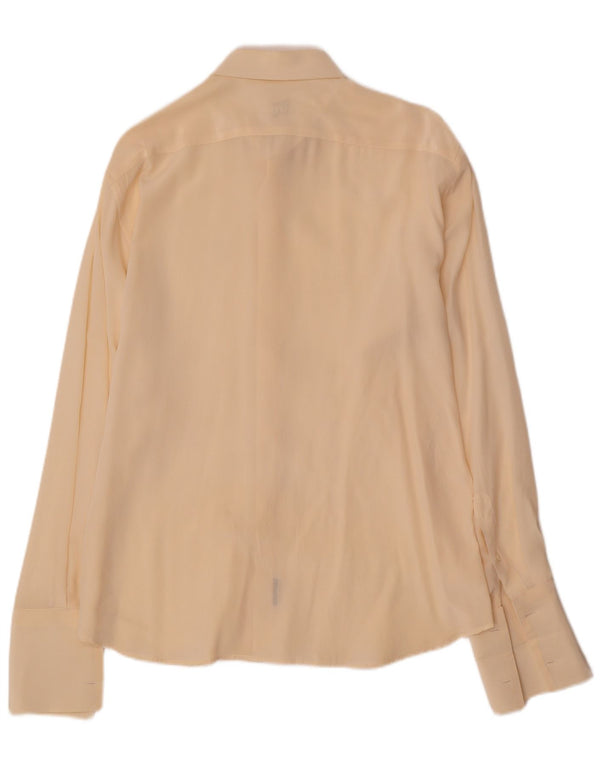 Vintage Mens Formal Shirt Medium Beige