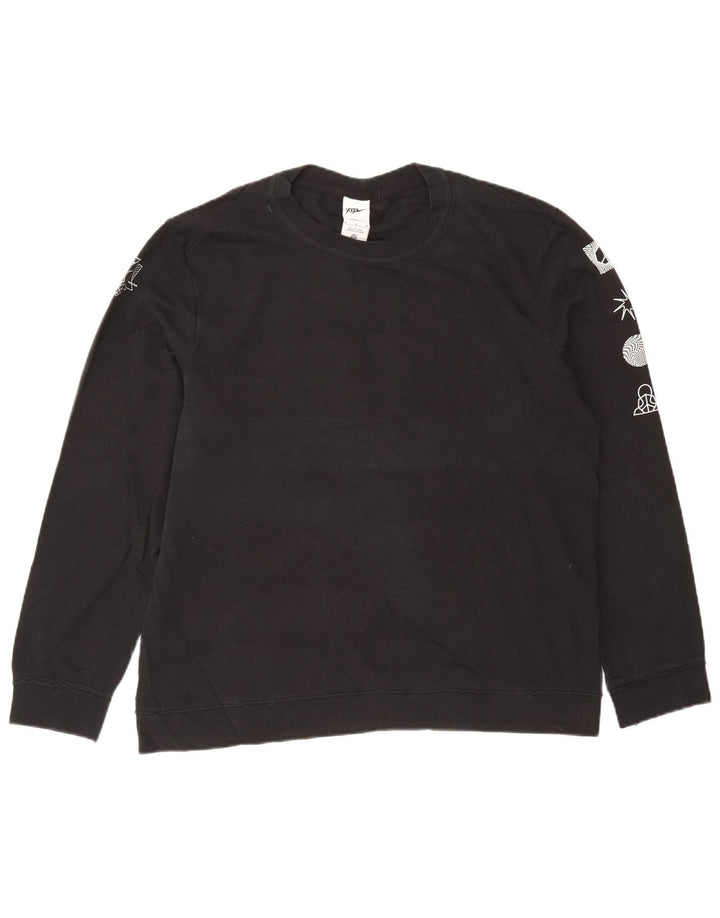 Nike Mens Therma-Fit Graphic Sweatshirt Jumper Medium Black Cotton