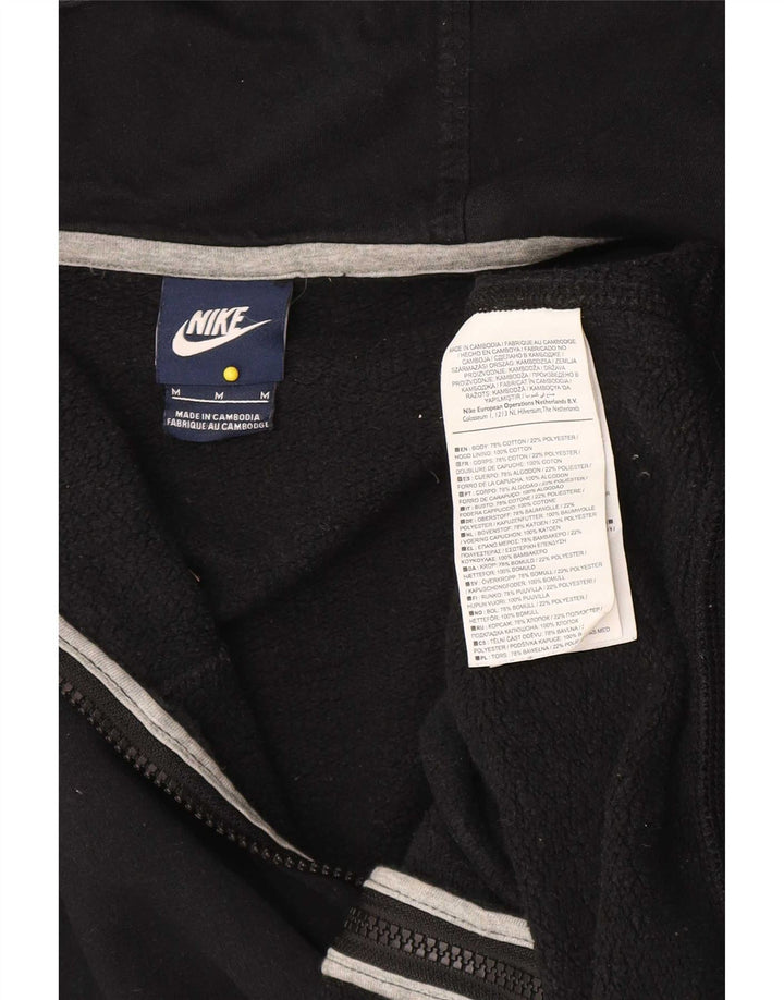 Nike Mens Zip Hoodie Sweater Medium Black Cotton
