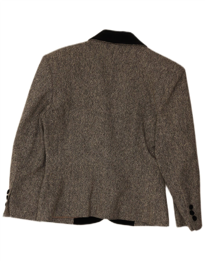 Electre Womens 1 Button Blazer Jacket UK 10 Small Grey Flecked