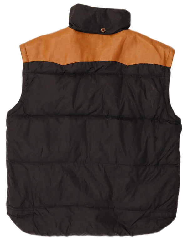 Vintage Polstret Gilet til mænd UK 42 XL Sort Colourblock