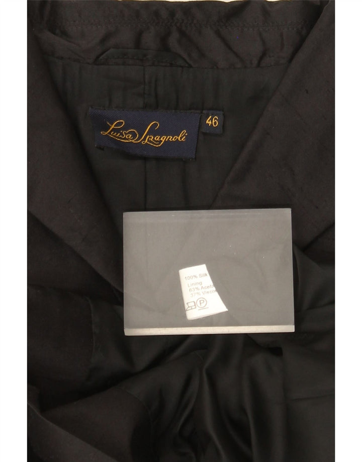 Giacca Blazer a 3 Bottoni da Donna Luisa Spagnoli IT 46 Large Nera in Seta