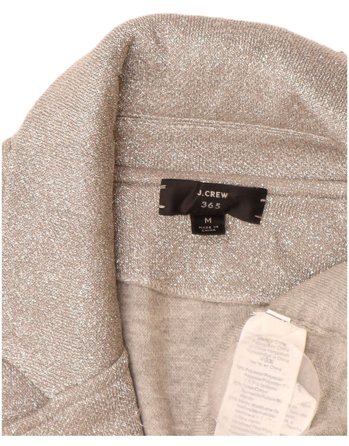 J. Crew Womens 365 Open Cardigan Sweater UK 14 Medium Silver Polyester