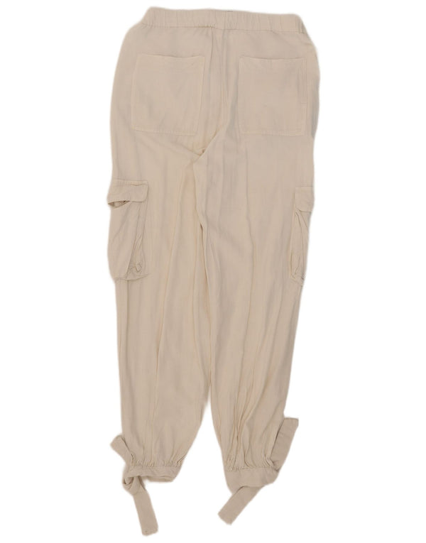 Calça jogger feminina Zara Cargo pequena W26 L27 branca