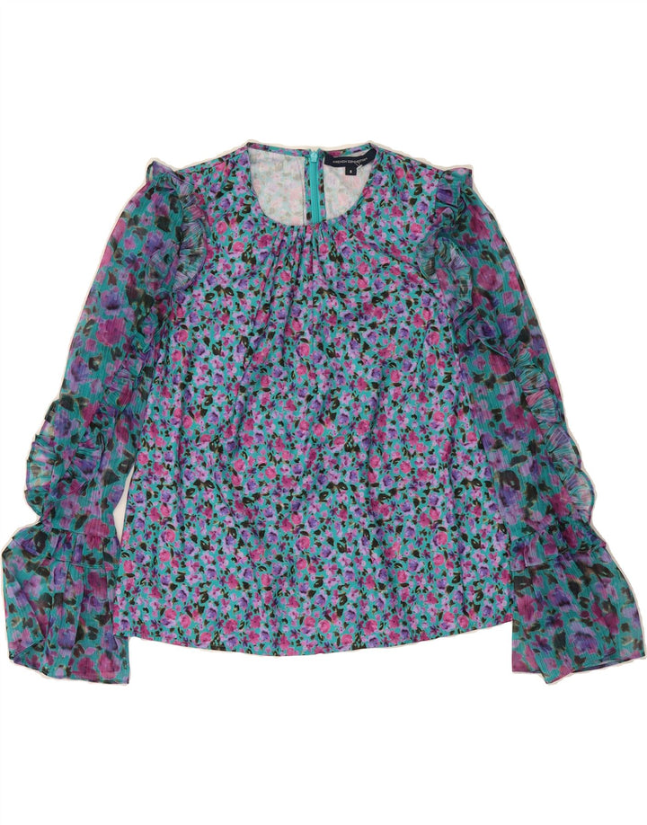 FRENCH CONNECTION Womens Oversized Blouse Top UK 10 Small Multicoloured Vintage French Connection and Second-Hand French Connection from Messina Hembry 