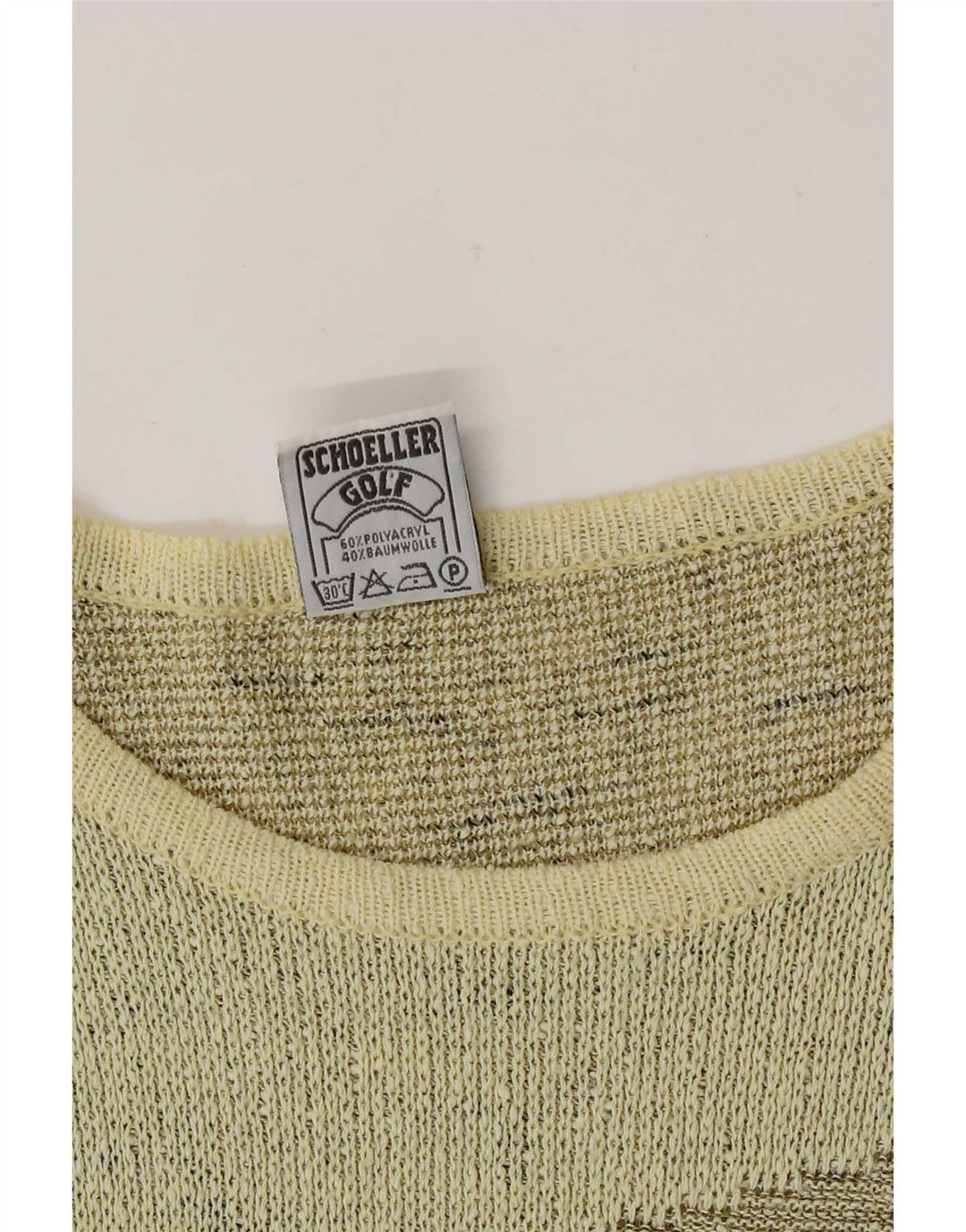 Freya Womens Graphic Boat Neck Jumper Sweater UK 14 Medium Yellow