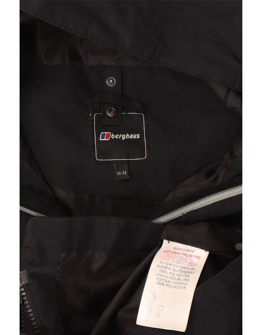 BERGHAUS Regnjakke med hætte til drenge 11-12 år Marineblå polyester