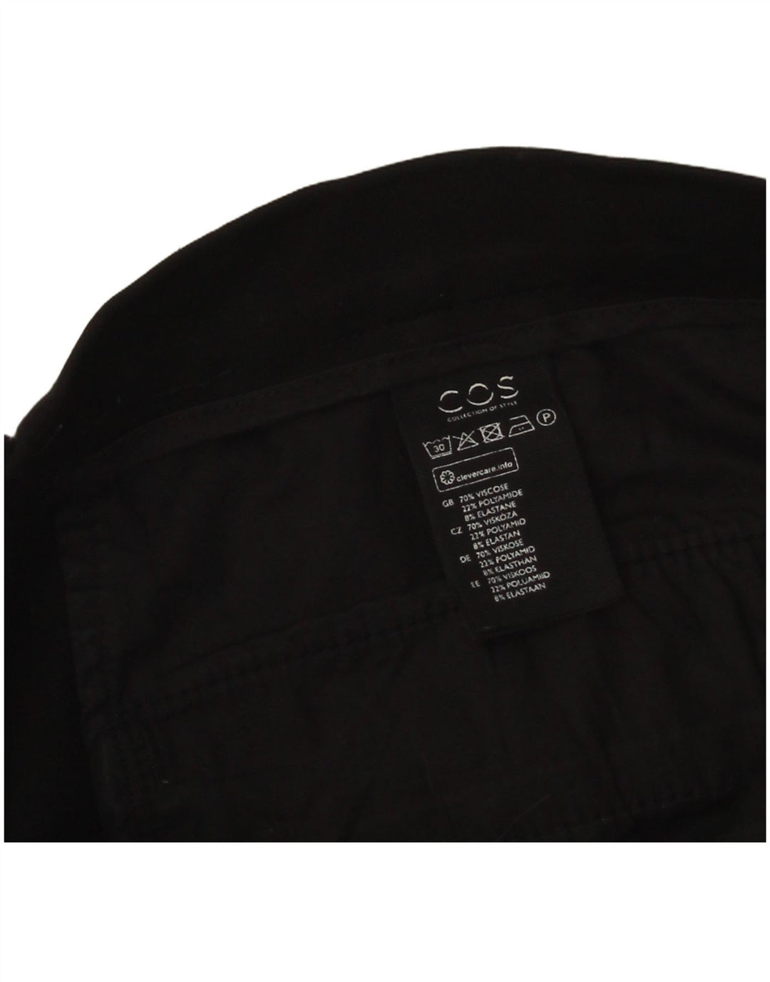 Cos Mens Slim Chino Trousers W34 L29 Black Viscose