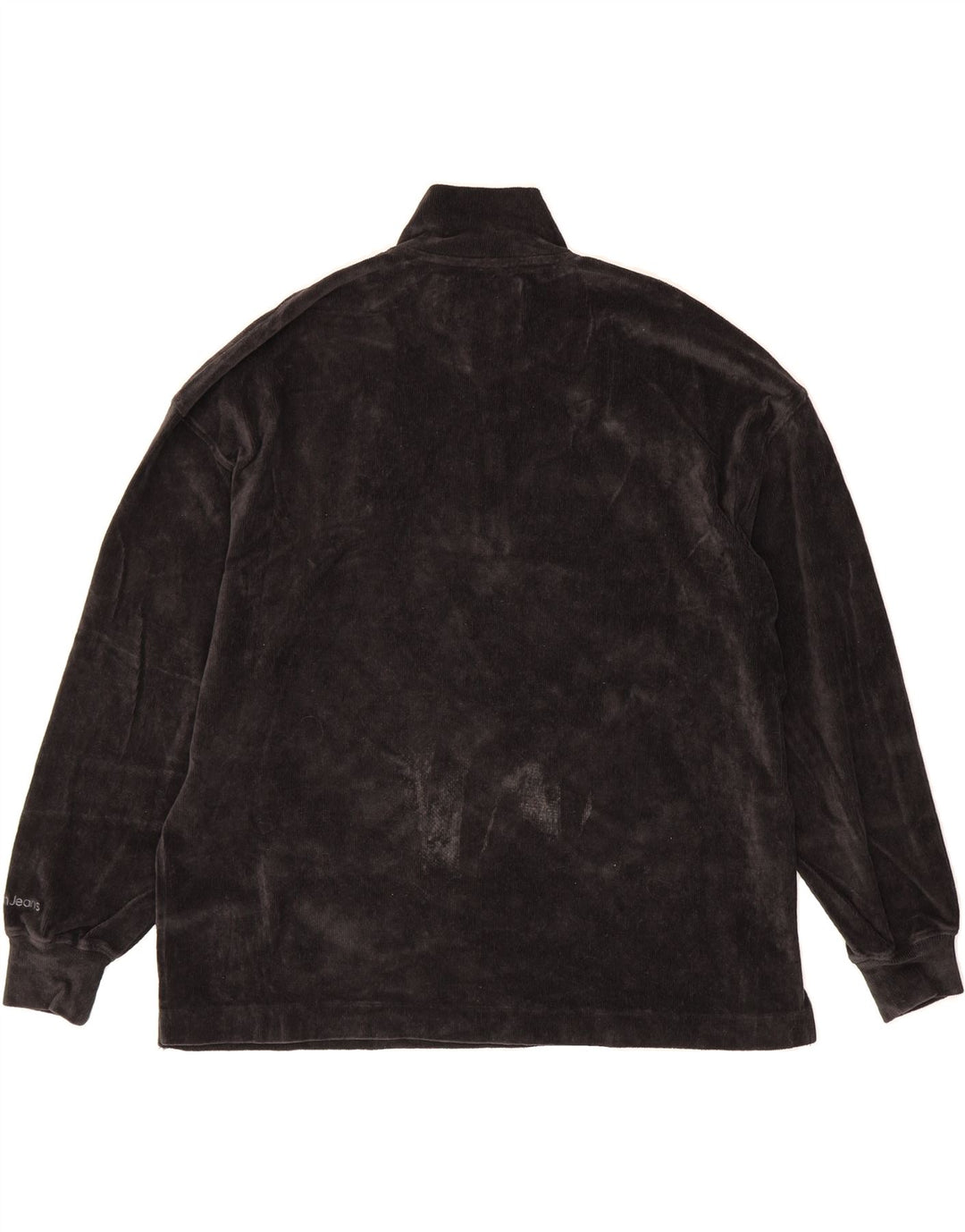 CALVIN KLEIN JEANS Mens Oversized Zip Neck Sweatshirt Jumper Small Black Vintage Calvin Klein Jeans and Second-Hand Calvin Klein Jeans from Messina Hembry 