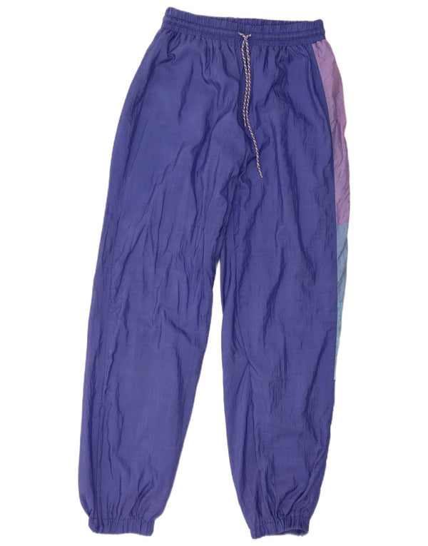 vintage Mens Survêtement Pantalon Joggers Petit Violet Colorblock Nylon