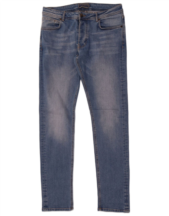 Gutteridge Mens Skinny Jeans IT 50 Large W32 L34 Blue Cotton
