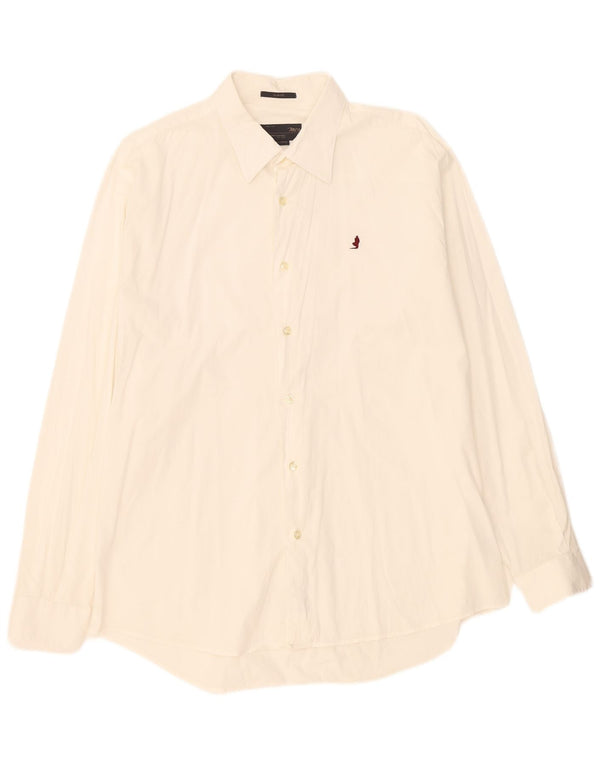 Marlboro Classics Mens Slim Fit Shirt 2XL Off White Cotton