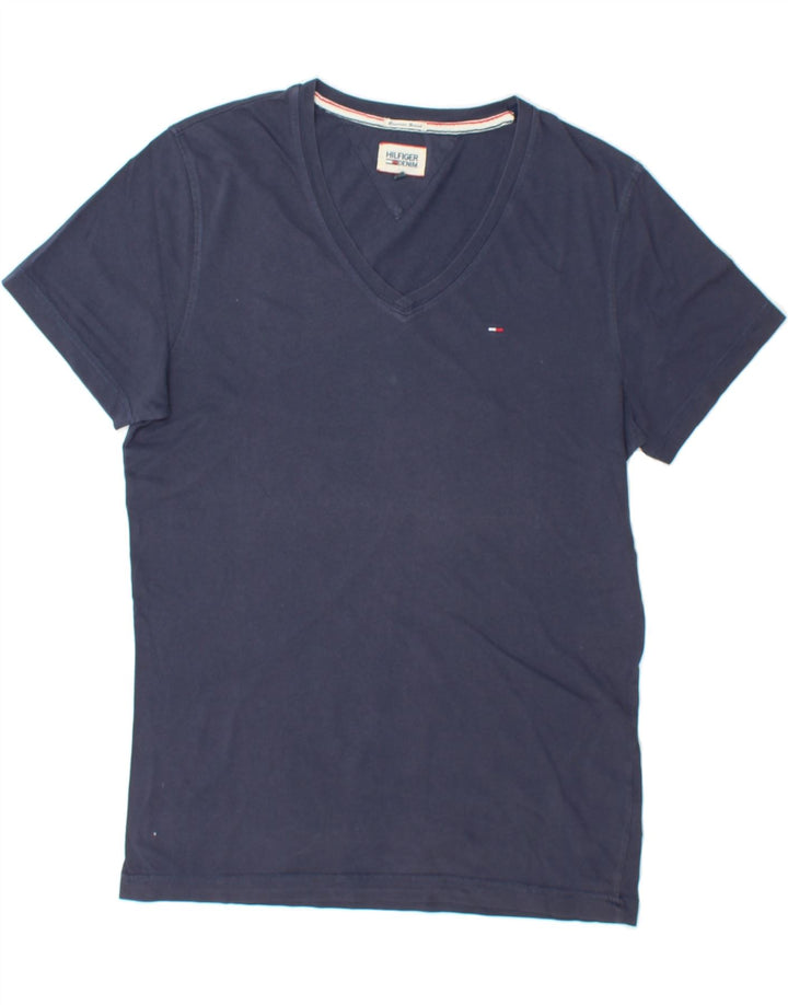 TOMMY HILFIGER Mens T-Shirt Top Medium Navy Blue Cotton Vintage Tommy Hilfiger and Second-Hand Tommy Hilfiger from Messina Hembry 