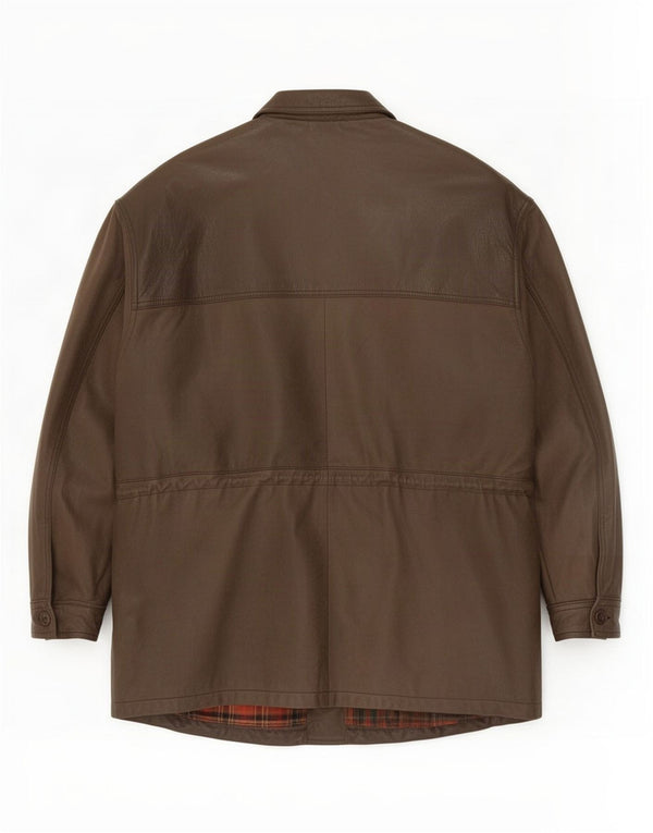 Mc Percy Abrigo de cuero para hombre UK 56 3XL Caqui