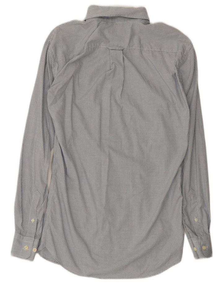 Nautica Mens Shirt Medium Blue Gingham Cotton
