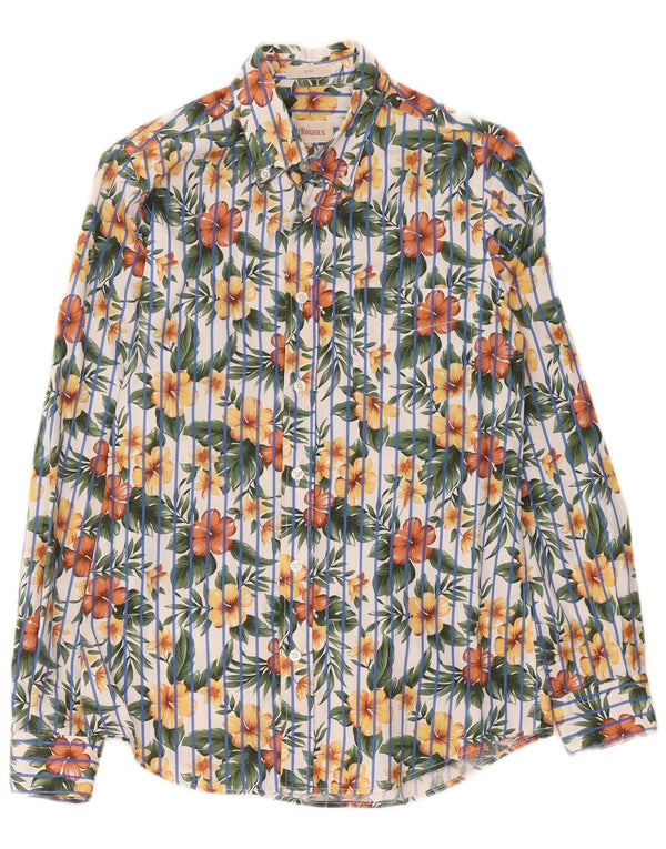 Roy Rogers Herren Hawaiianisches Slim-Hemd, klein, mehrfarbig, Blumenmuster, Baumwolle