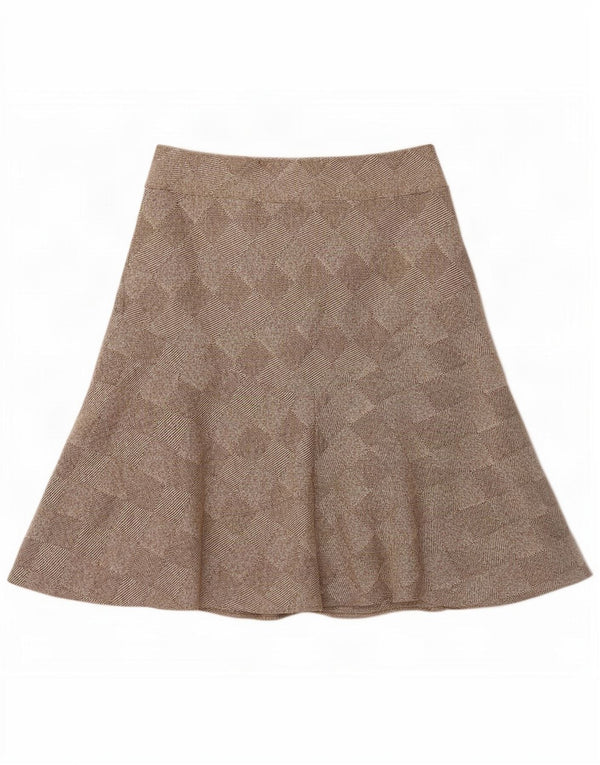 Gonna a portafoglio da donna Kaliko UK 18 XL W34 Lana geometrica marrone