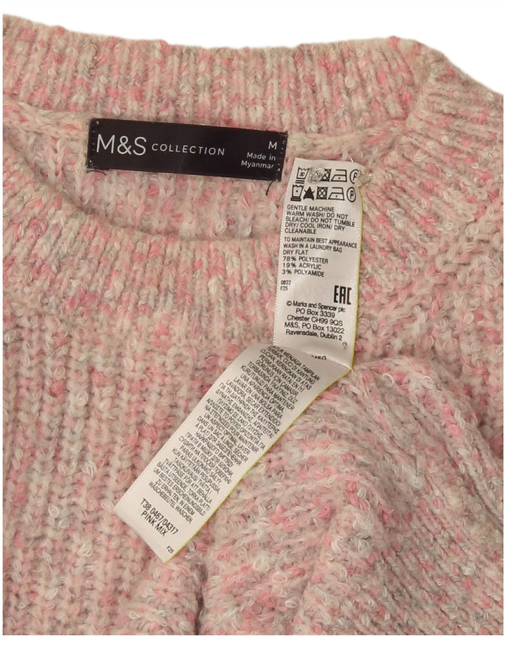Marks & Spencer Dame sweater med rund hals DK 14 Medium Pink Flecked