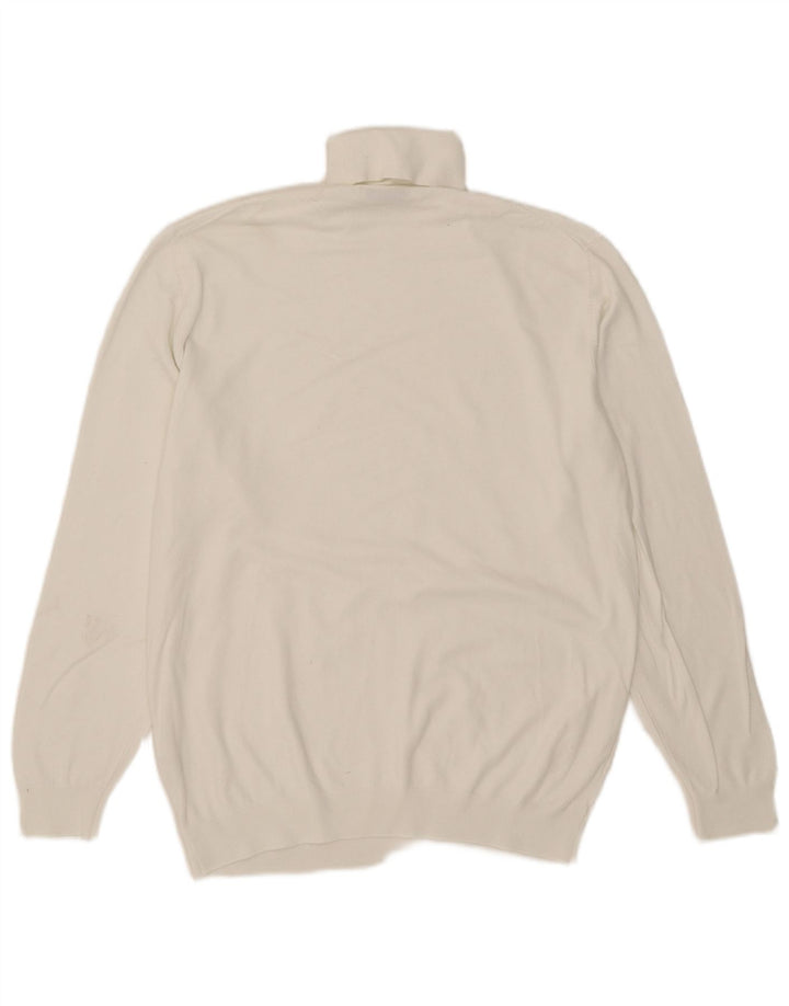 Zara Womens Roll Neck Jumper Sweater UK 16 Large White Viscose
