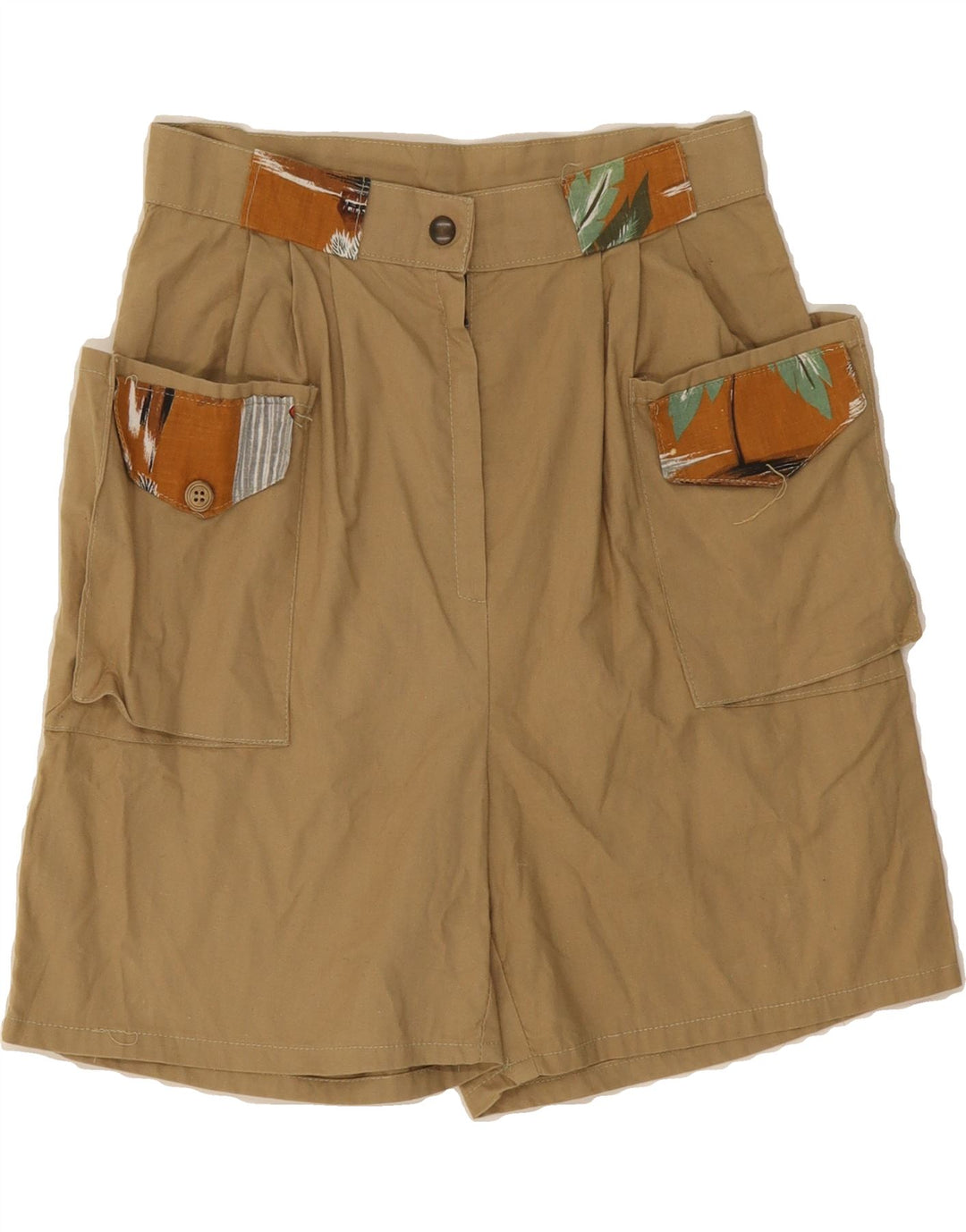 VINTAGE Womens Casual Shorts W25 XS Brown Vintage Vintage and Second-Hand Vintage from Messina Hembry 