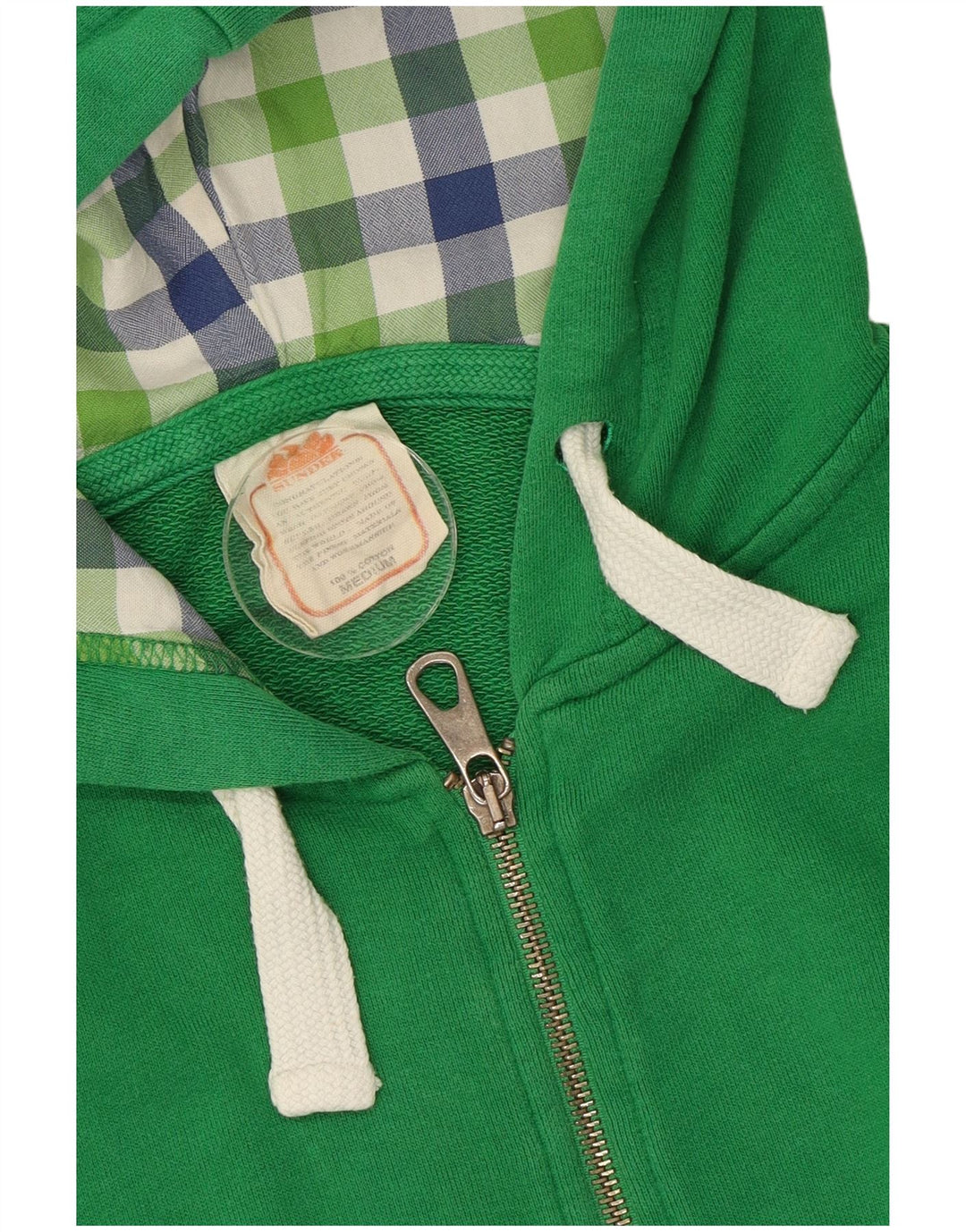 Sundek Herren-Kapuzenpullover mit Reißverschluss, mittelgrüne Baumwolle