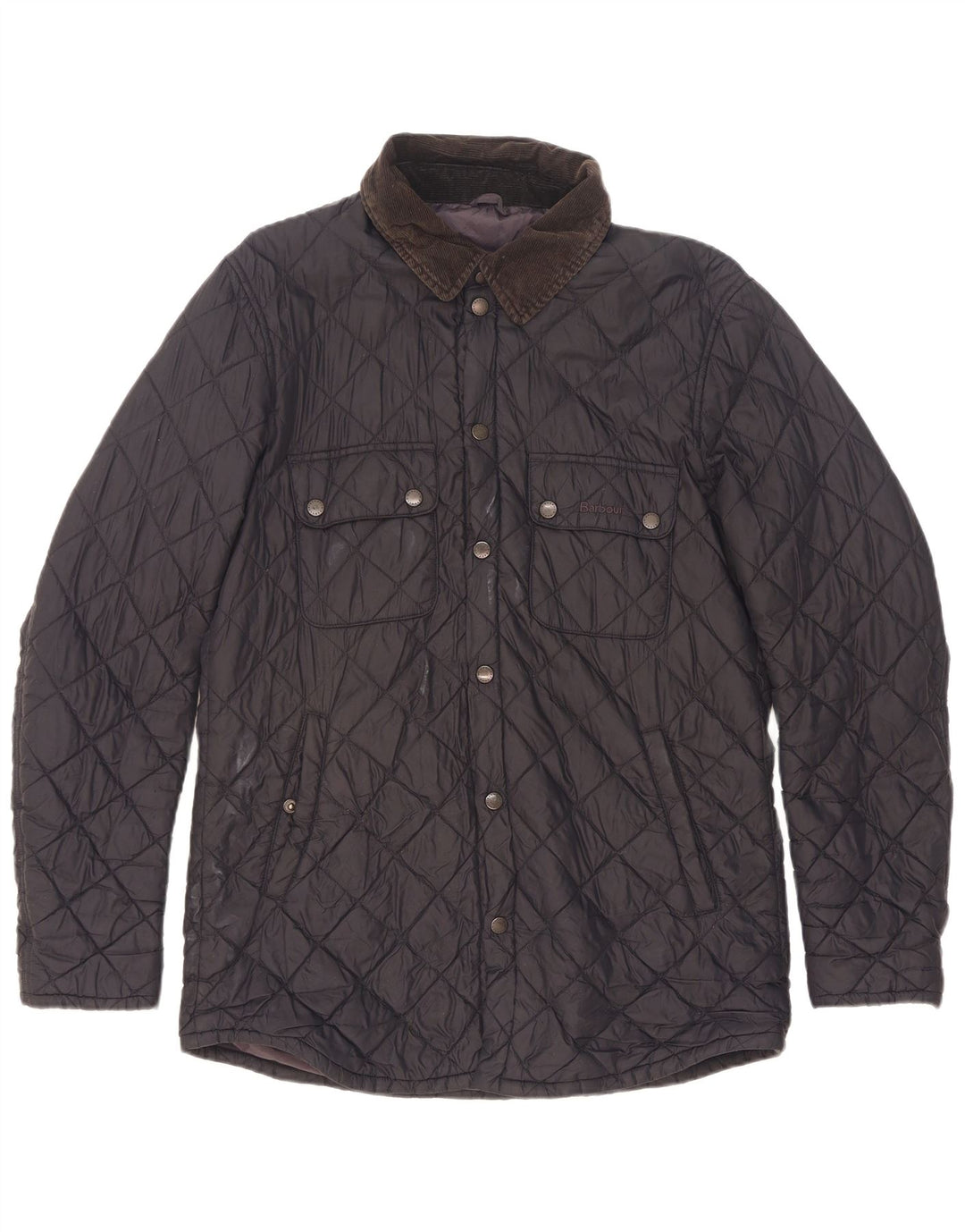 Barbour Mens Quilted Jacket UK 38 Medium Navy Blue Polyamide