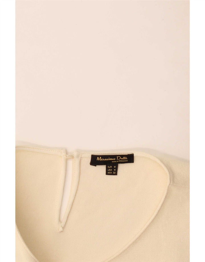 Massimo Dutti Blusa para Mujer Top UK 12 Medium Off White