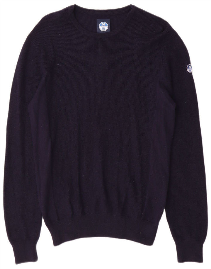 North Sails Mens Crew Neck Jumper Sweater Medium Navy Blue Cotton