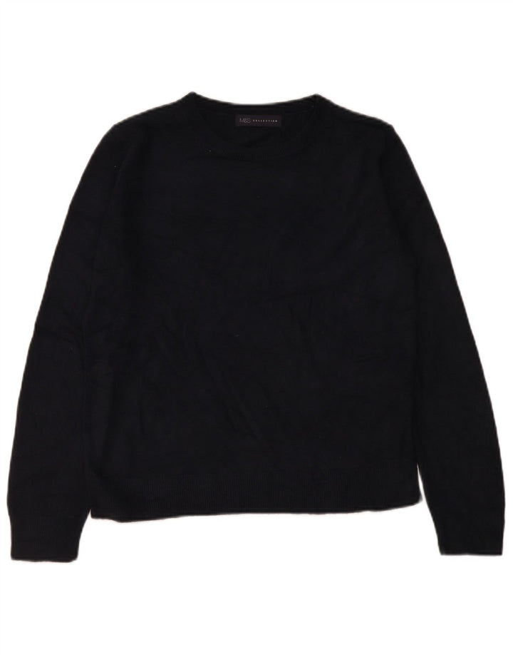 Marks & Spencer Womens Boat Neck Jumper Sweater UK 12 Medium Navy Blue
