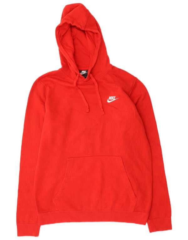 Nike Mens Hoodie Jumper Medium Red Polyester