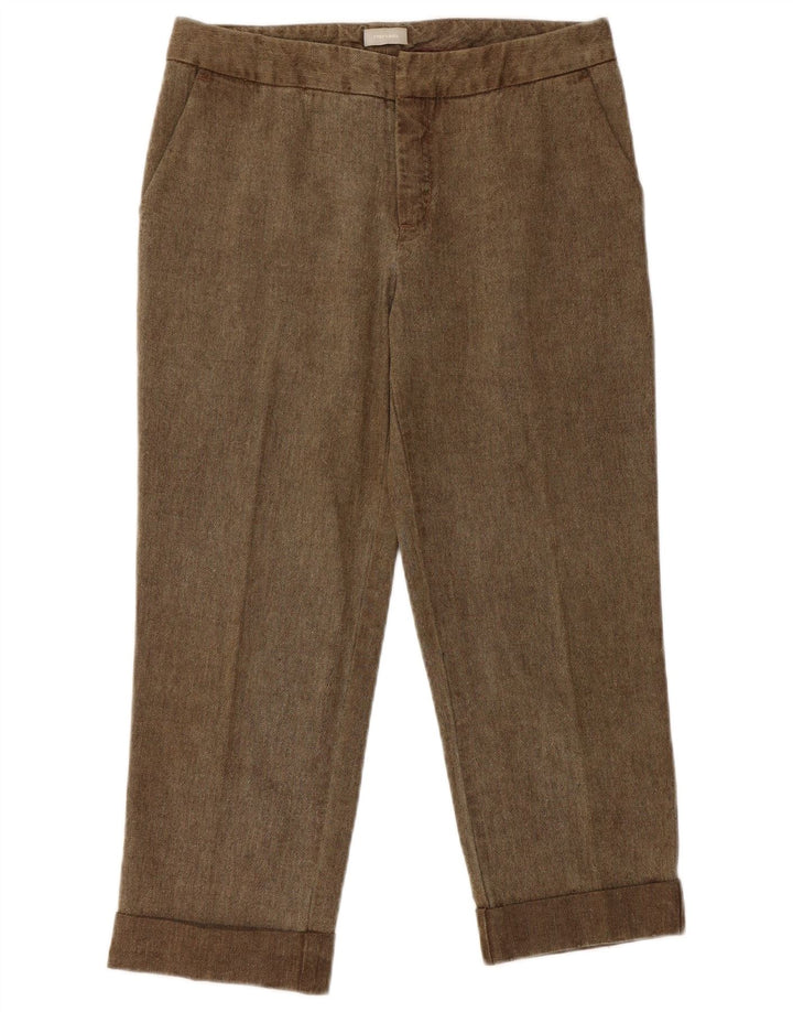 Pantaloni cropped da donna Stefanel EU 36 Small W28 L21 Marrone a spina di pesce