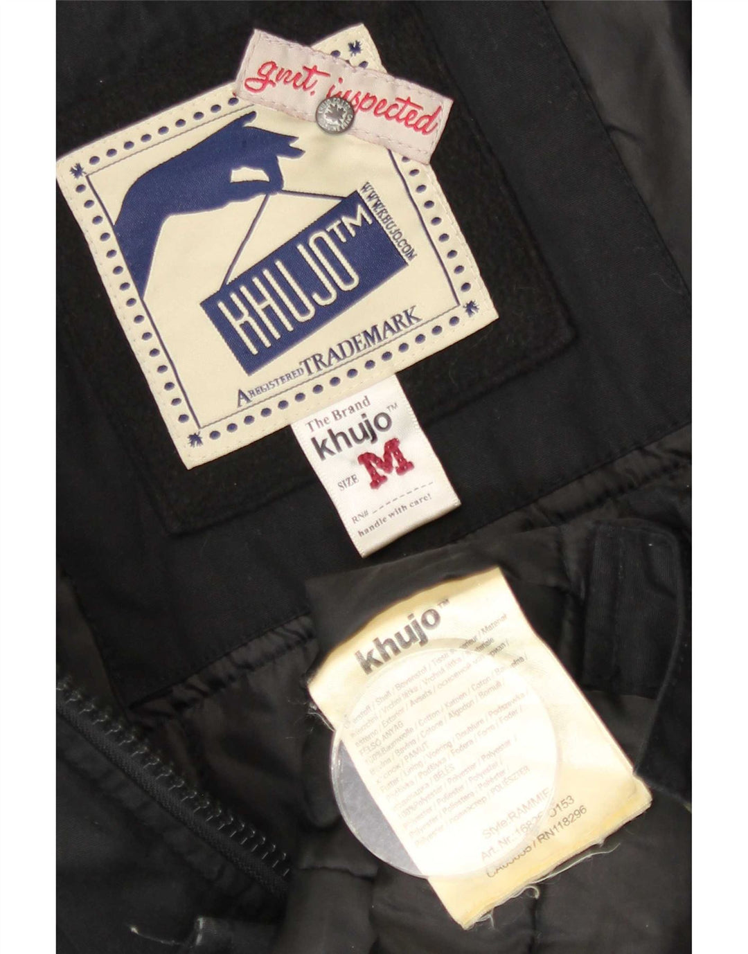 Giacca parka con cappuccio da donna KHUJO UK 14 cotone nero medio
