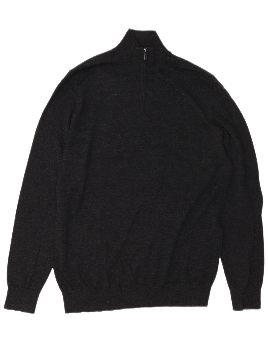 Marks & Spencer Herren Autograph Pullover mit Reißverschluss am Hals Mittelgrau