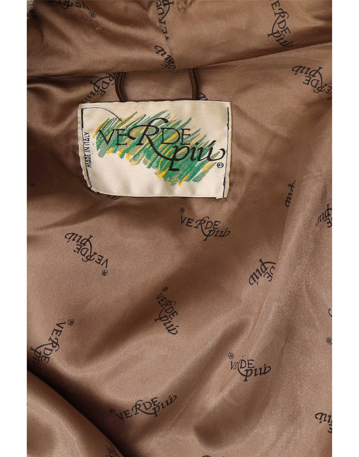 Verde Piu Manteau à capuche surdimensionné pour femme IT 42 Beige moyen géométrique