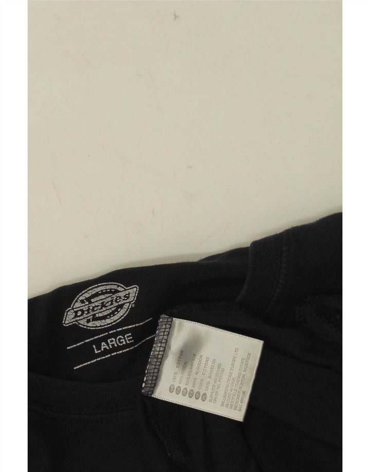 Dickies Mens Graphic T-Shirt Top Large Navy Blue Cotton