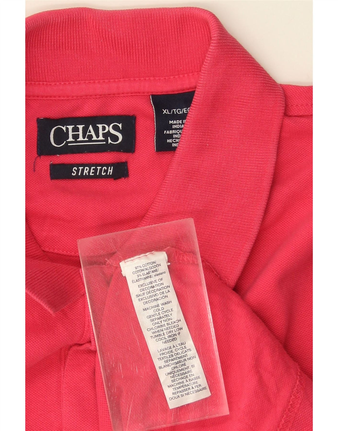 Camisa polo masculina grande e alta CHAPS XL algodão rosa
