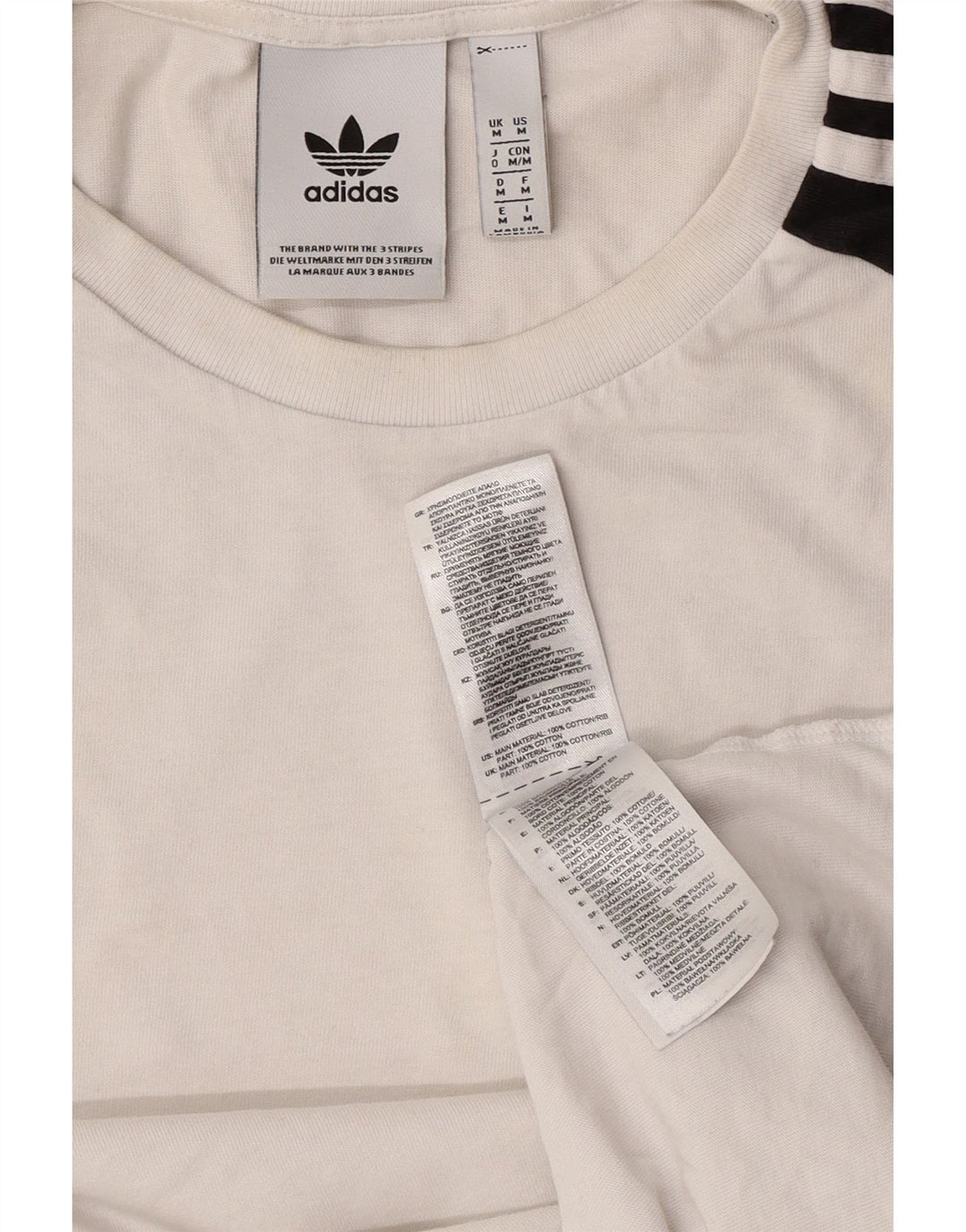 Adidas Herren T-Shirt Top Mittelweiß Colourblock Baumwolle