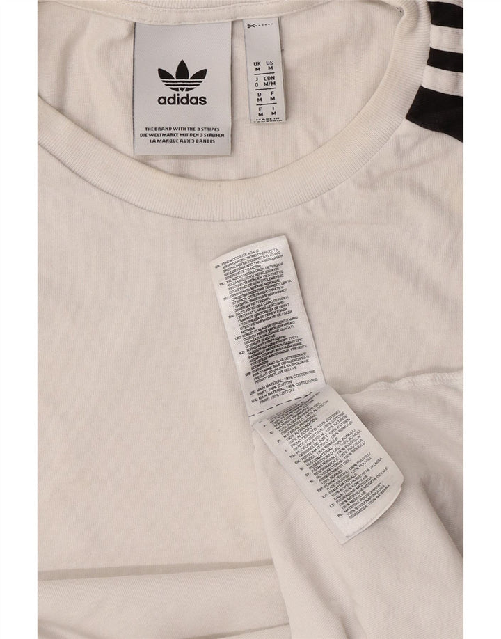 Adidas Herren T-Shirt Top Mittelweiß Colourblock Baumwolle