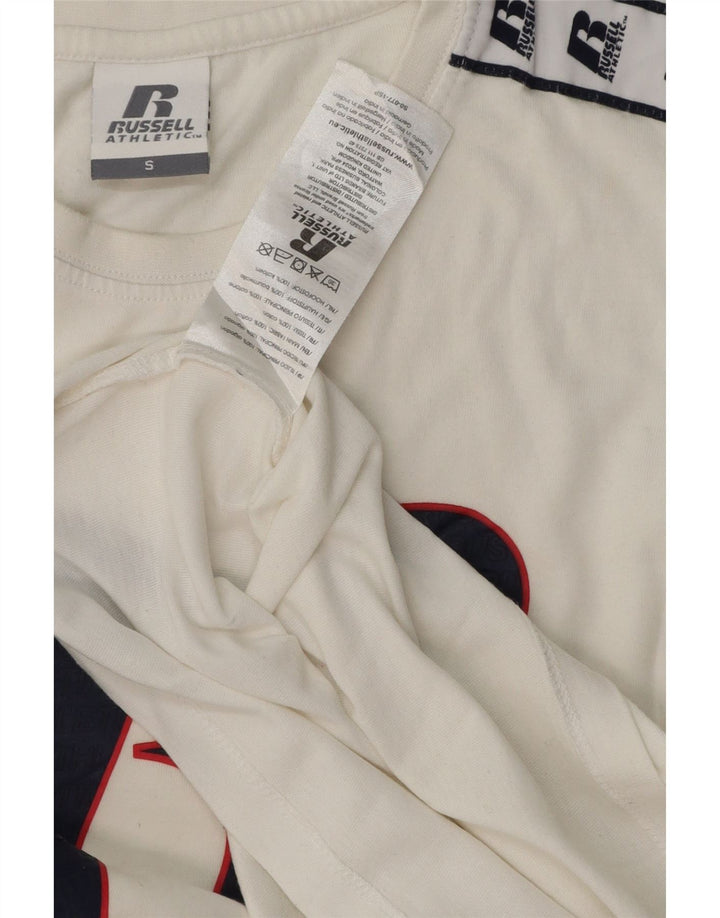 RUSSELL ATHLETIC Womens Graphic T-Shirt Top Small White Cotton