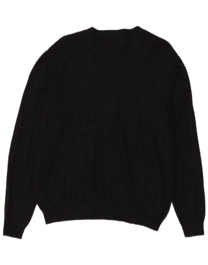 Marks & Spencer Mens Regular Fit Cardigan Sweater Large Black Cotton