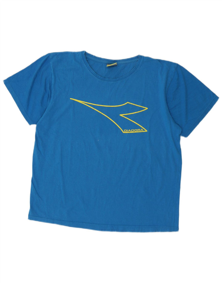 DIADORA Mens Graphic T-Shirt Top XL Blue