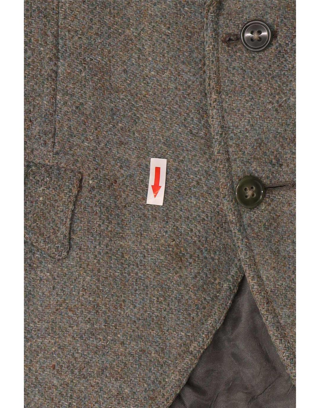 Harris Tweed Womens Military 2 Button Blazer Jacket UK 8 Small Khaki Wool