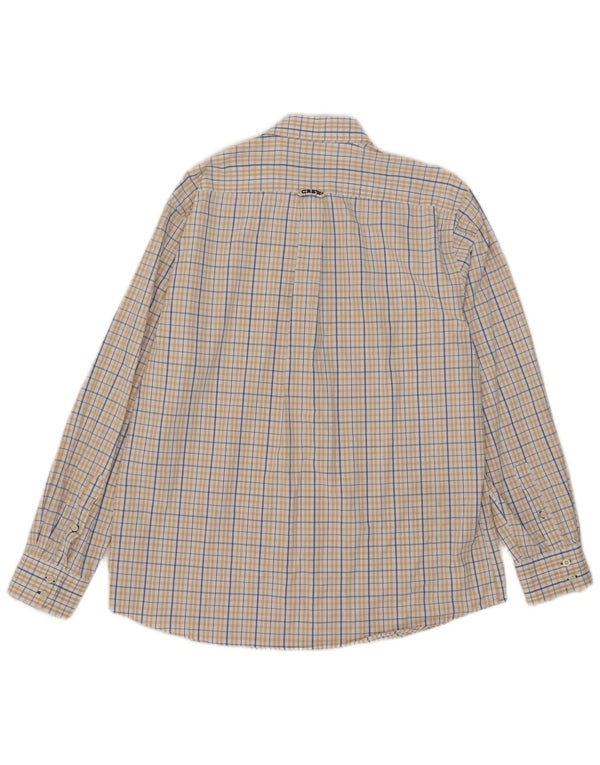 Crew Clothing Camicia da uomo vestibilità classica XL in cotone a quadri beige