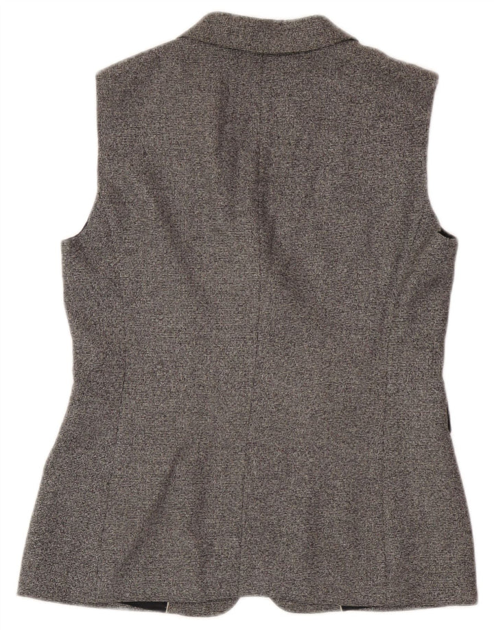 Massimo Dutti Womens Waistcoat EU 38 Small Grey Wool