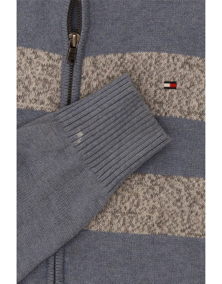 Tommy Hilfiger Pull Cardigan Homme Bleu Moyen Colorblock Coton