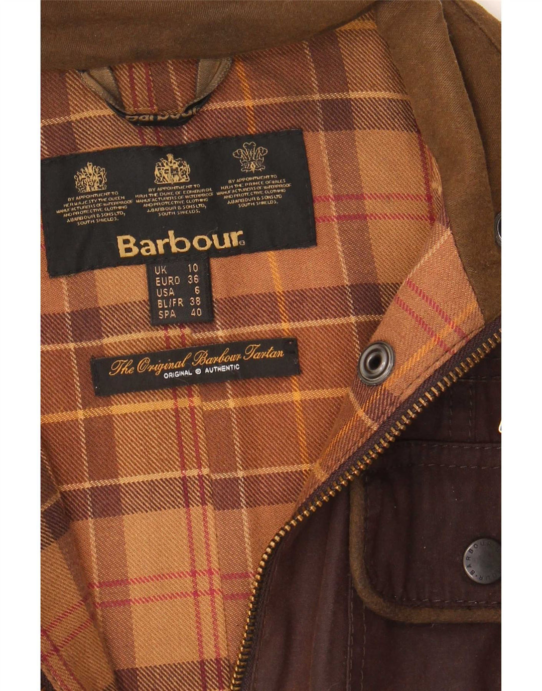 Barbour Chaqueta de algodón encerado para mujer Reino Unido 10 Small Brown